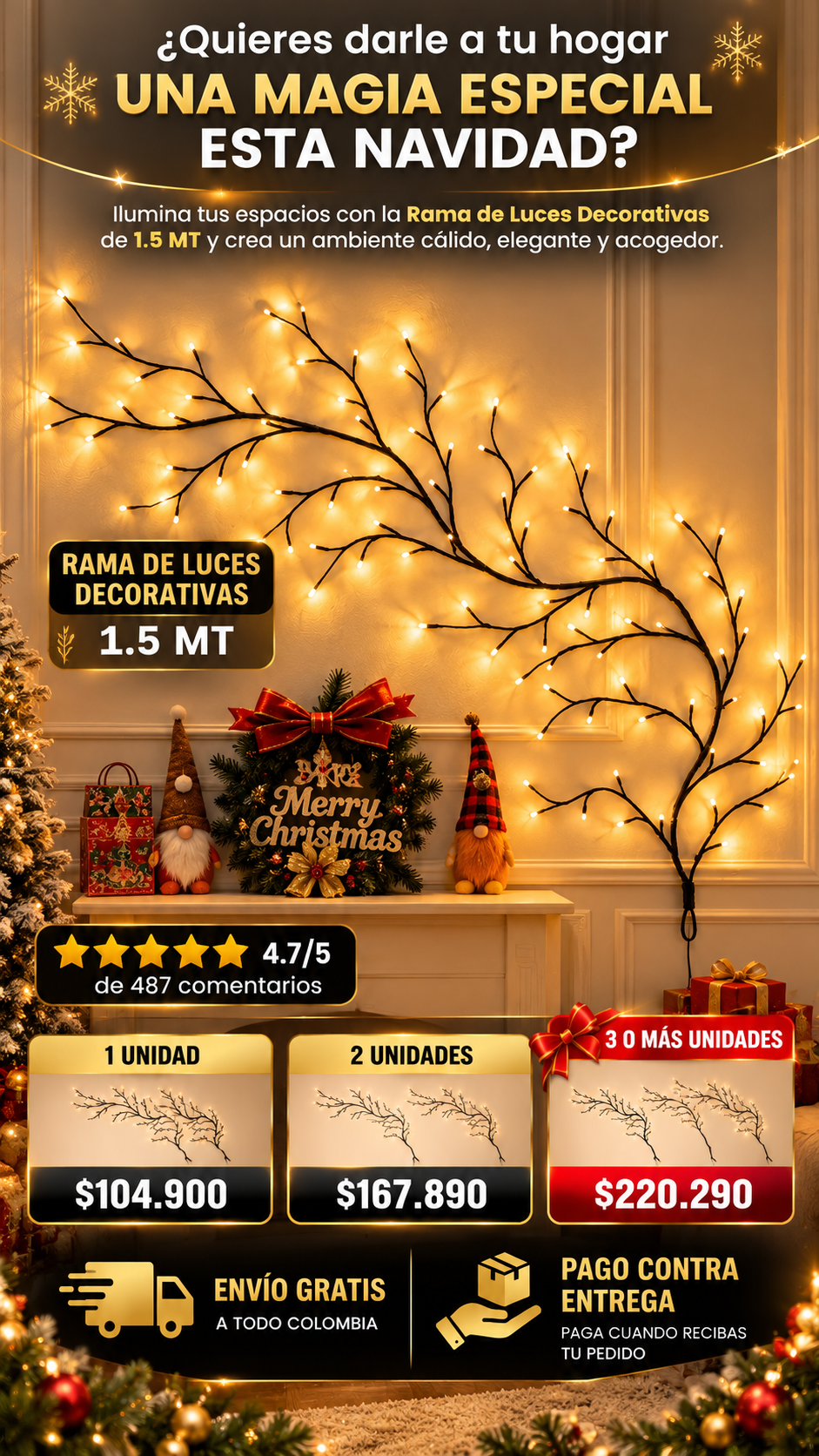 RAMA DE LUCES DECORATIVAS 1.5MT