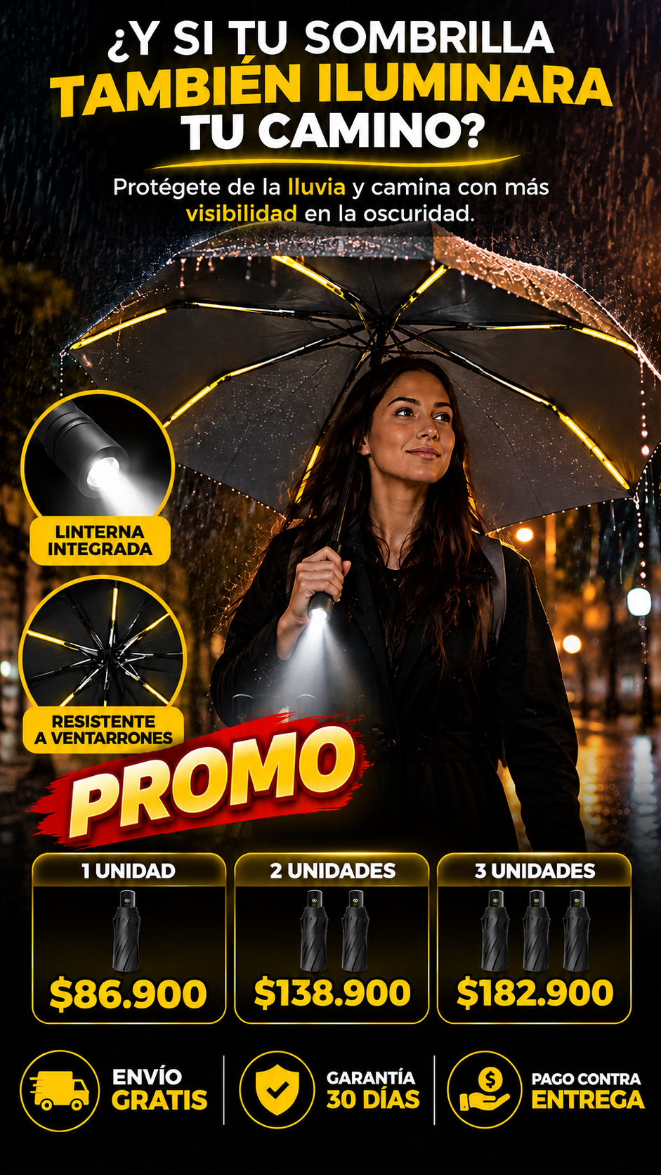 PROMO SOMBRILLA CON LINTERNA